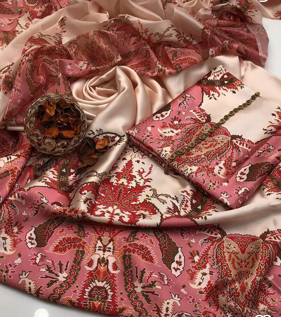 LULUSAR Silk 3PC Floral Digital Printed